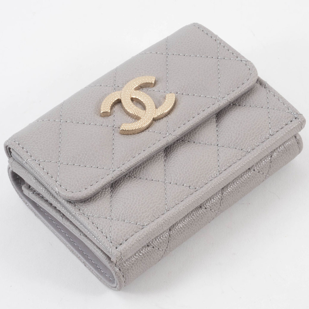 CHANEL Authentic Gray Caviar Leather Wallet - Picture 8 of 16